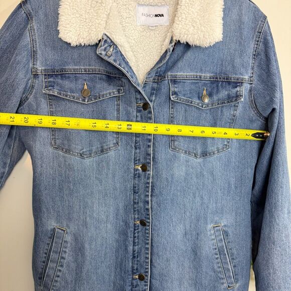FASHION NOVA jacket | Swept You Off Your Feet Denim Coat | Medium Wash | large - Picture 10 of 14